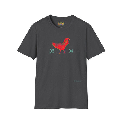 0604 ROOSTER HALF TONE BLUR - RED - Titirangi  - Gildan 64000 Graphic Tee