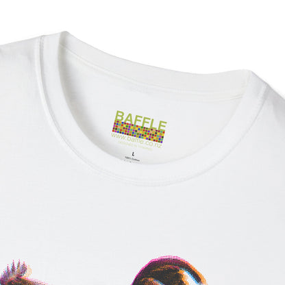 0604 ROOSTER HALF TONE BLUR - DARK - Titirangi  - Gildan 64000 Graphic Tee