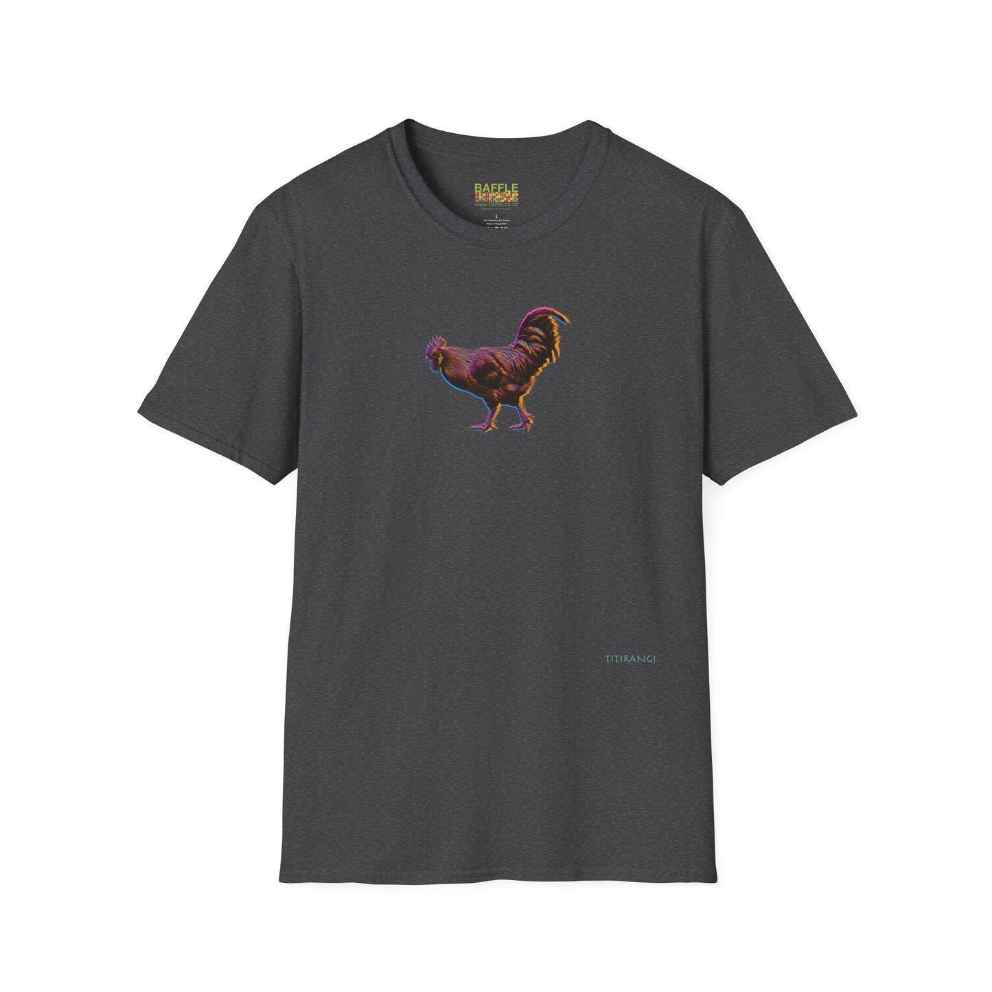 TITIRANGI ROOSTER HALF TONE BLUR - DARK - Gildan 64000 Graphic Tee