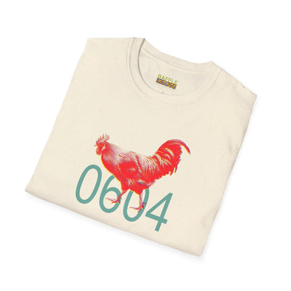 0604 ROOSTER HALF TONE BLUR - RED - Titirangi - Gildan 64000 Graphic Tee
