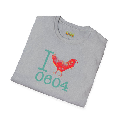 Titirangi Rooster Heart T-Shirt — I ROOSTER 0604 - Gildan 64000 Graphic Tee
