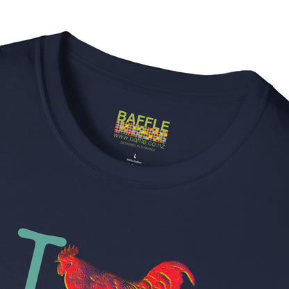 Titirangi Rooster Heart T-Shirt — I ROOSTER 0604 - Gildan 64000 Graphic Tee