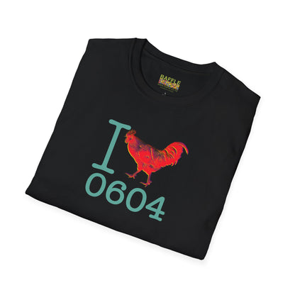 Titirangi Rooster Heart T-Shirt — I ROOSTER 0604 - Gildan 64000 Graphic Tee