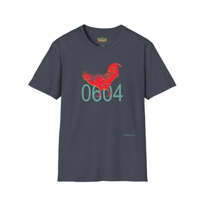 0604 ROOSTER HALF TONE BLUR - RED - Titirangi - Gildan 64000 Graphic Tee