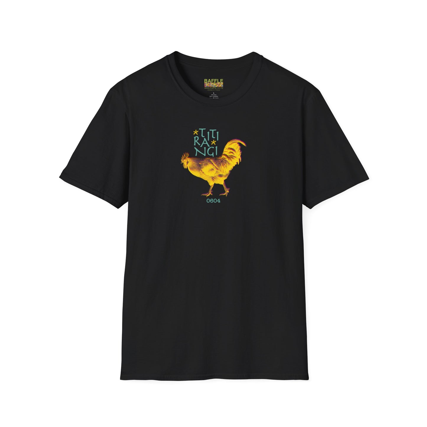 * NEW * TITIRANGI ROOSTER 0604 - Gildan 64000 Graphic Tee