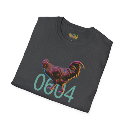 0604 ROOSTER HALF TONE BLUR - DARK - Titirangi  - Gildan 64000 Graphic Tee