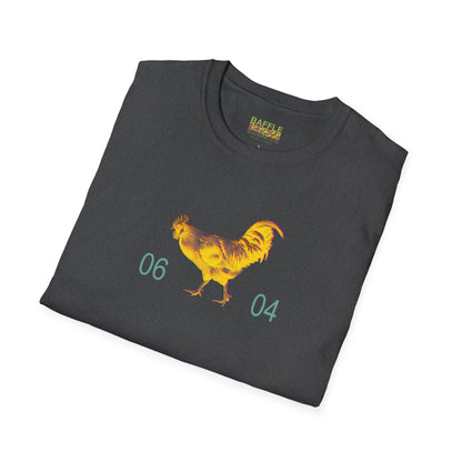 0604 ROOSTER HALF TONE BLUR - YELLOW - Titirangi  - Gildan 64000 Graphic Tee