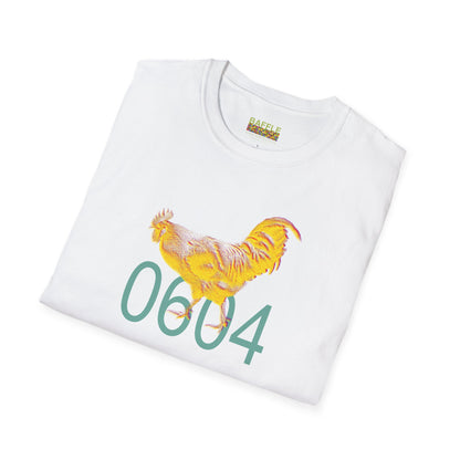 0604 ROOSTER HALF TONE BLUR - YELLOW - Titirangi - Gildan 64000 Graphic Tee