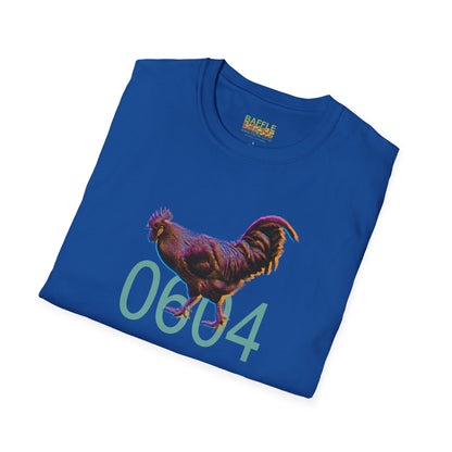 0604 ROOSTER HALF TONE BLUR - DARK - Titirangi  - Gildan 64000 Graphic Tee
