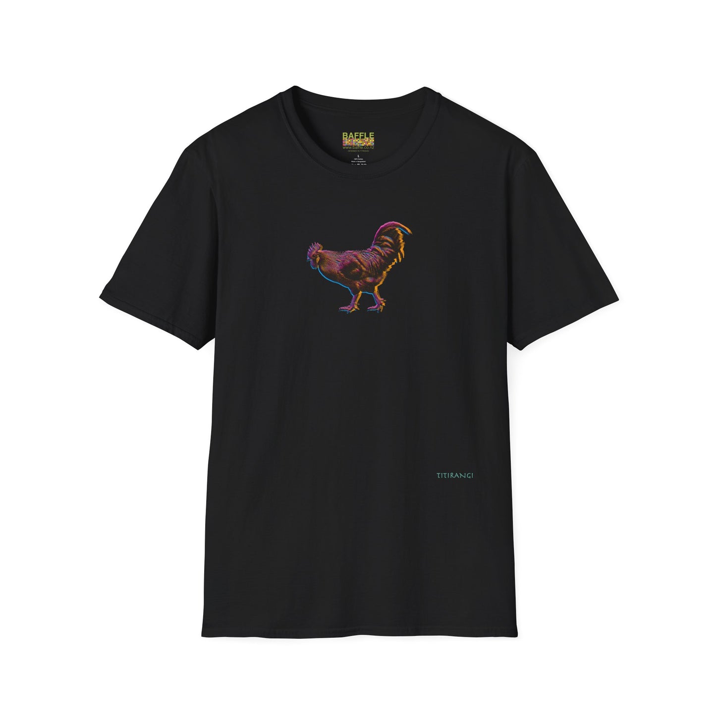 TITIRANGI ROOSTER HALF TONE BLUR - DARK - Gildan 64000 Graphic Tee