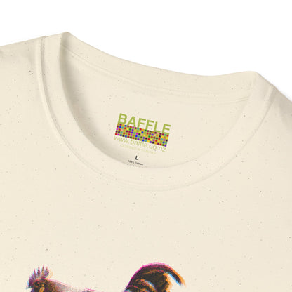 0604 ROOSTER HALF TONE BLUR - DARK - Gildan 64000 Graphic Tee