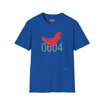 0604 ROOSTER HALF TONE BLUR - RED - Titirangi - Gildan 64000 Graphic Tee