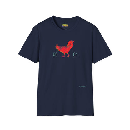 0604 ROOSTER HALF TONE BLUR - RED - Titirangi  - Gildan 64000 Graphic Tee