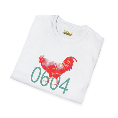 0604 ROOSTER HALF TONE BLUR - RED - Titirangi - Gildan 64000 Graphic Tee
