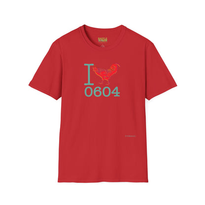 Titirangi Rooster Heart T-Shirt — I ROOSTER 0604 - Gildan 64000 Graphic Tee