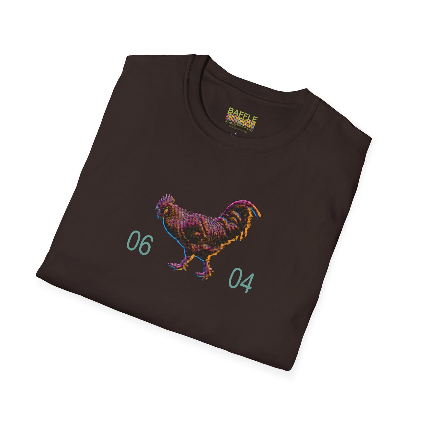 0604 ROOSTER HALF TONE BLUR - DARK - Gildan 64000 Graphic Tee
