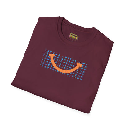 NEW - TĀHUNA - QUEENSTOWN SMILE LIGHT BLUE - Gildan 64000 Graphic Tee