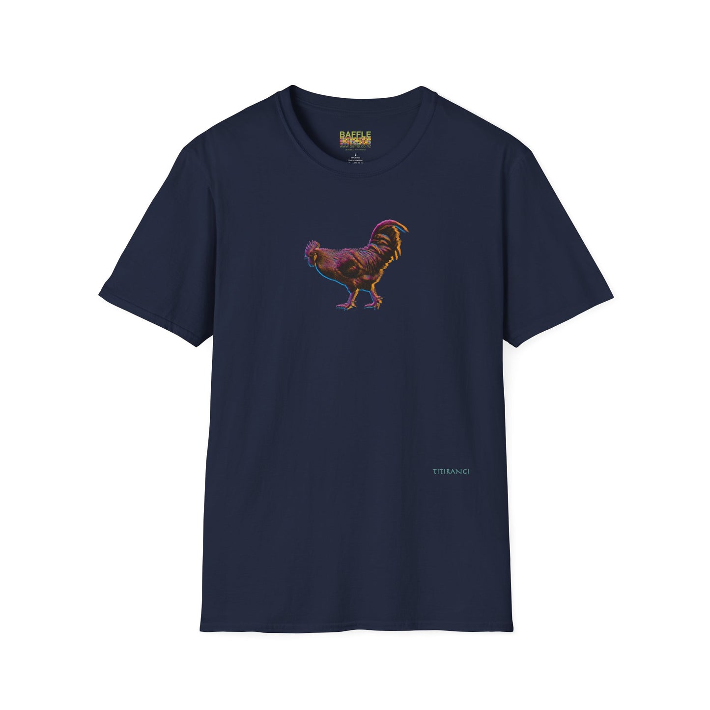 TITIRANGI ROOSTER HALF TONE BLUR - DARK - Gildan 64000 Graphic Tee