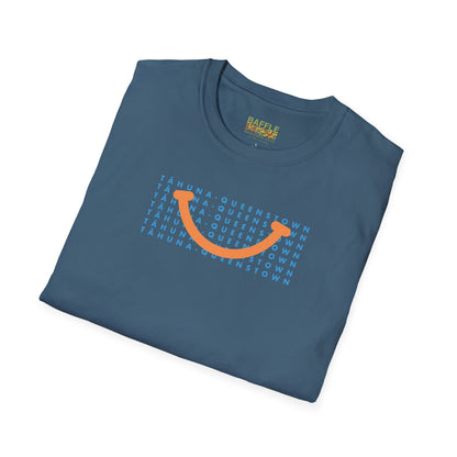 NEW - TĀHUNA - QUEENSTOWN SMILE LIGHT BLUE - Gildan 64000 Graphic Tee