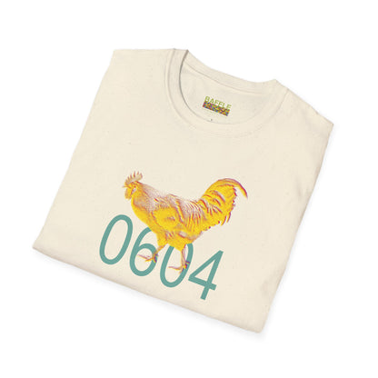 0604 ROOSTER HALF TONE BLUR - YELLOW - Titirangi - Gildan 64000 Graphic Tee