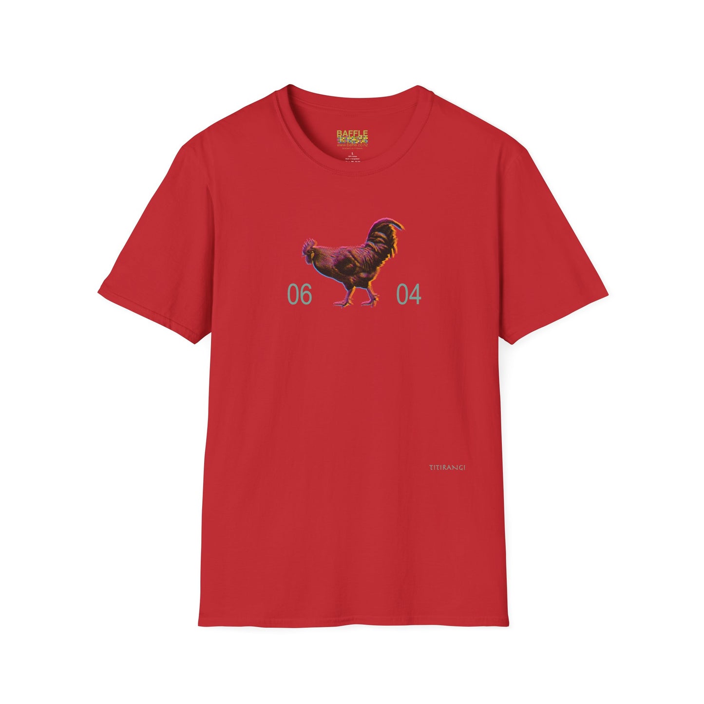 0604 ROOSTER HALF TONE BLUR - DARK - Gildan 64000 Graphic Tee