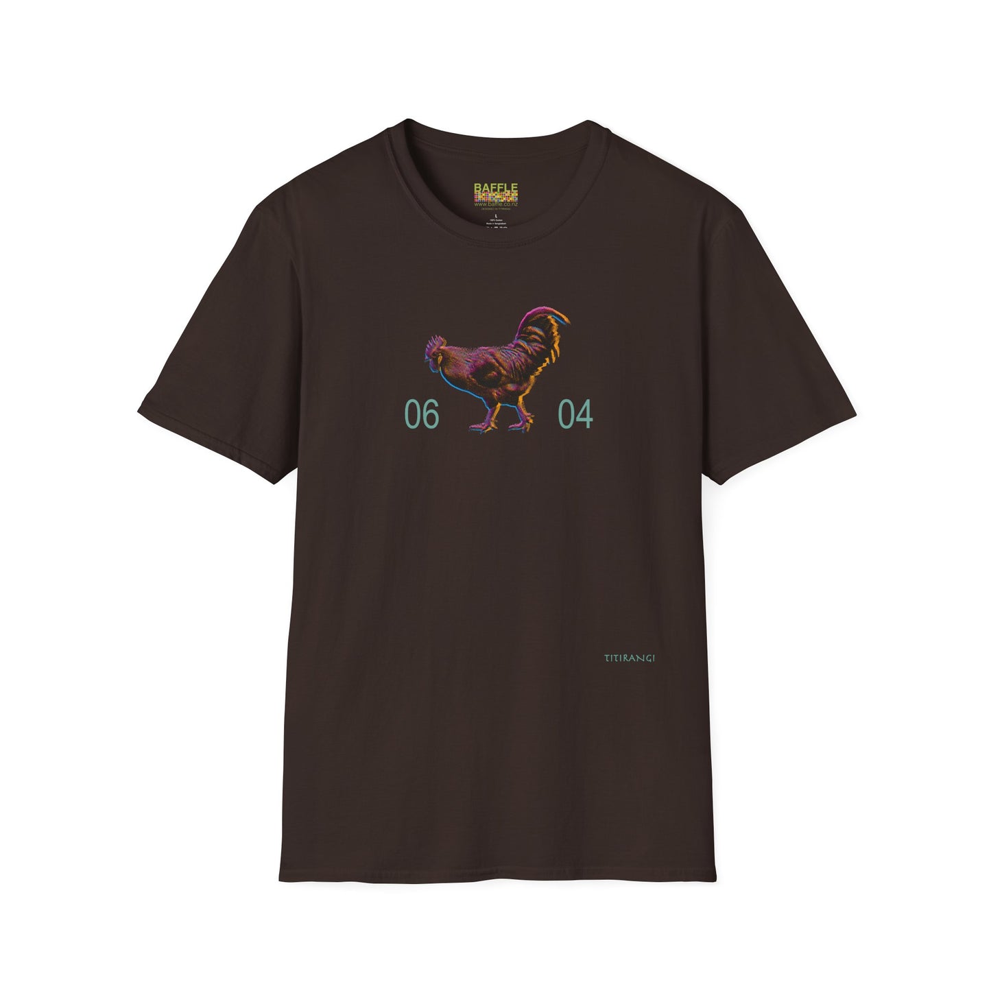 0604 ROOSTER HALF TONE BLUR - DARK - Gildan 64000 Graphic Tee