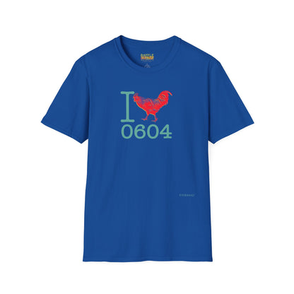 Titirangi Rooster Heart T-Shirt — I ROOSTER 0604 - Gildan 64000 Graphic Tee