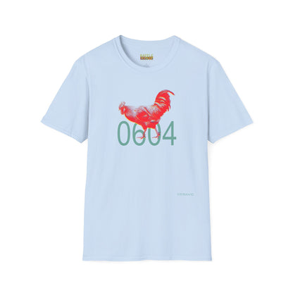 0604 ROOSTER HALF TONE BLUR - RED - Titirangi - Gildan 64000 Graphic Tee