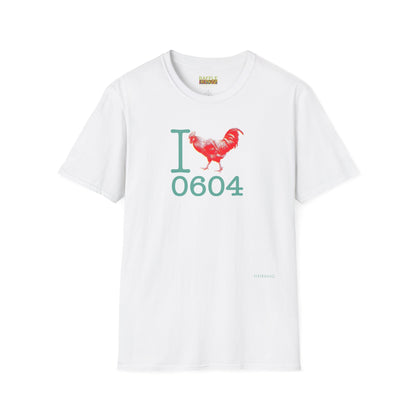 Titirangi Rooster Heart T-Shirt — I ROOSTER 0604 - Gildan 64000 Graphic Tee