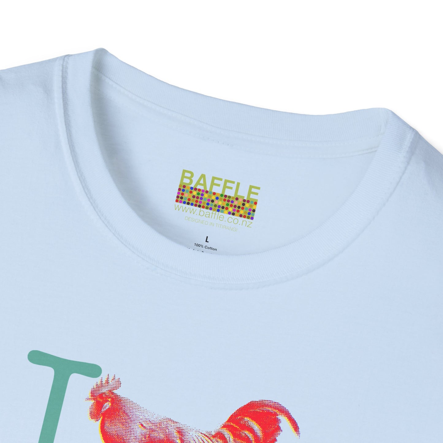 Titirangi Rooster Heart T-Shirt — I ROOSTER 0604 - Gildan 64000 Graphic Tee