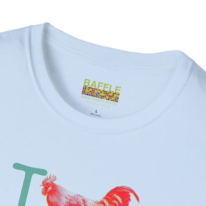 Titirangi Rooster Heart T-Shirt — I ROOSTER 0604 - Gildan 64000 Graphic Tee