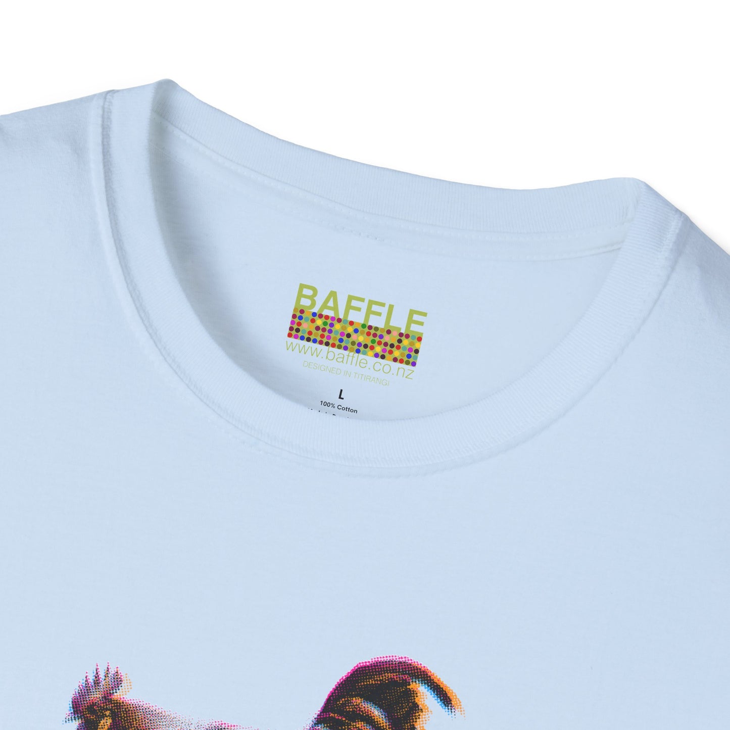 0604 ROOSTER HALF TONE BLUR - DARK - Gildan 64000 Graphic Tee