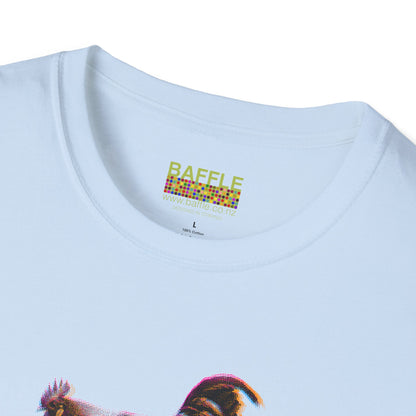 0604 ROOSTER HALF TONE BLUR - DARK - Gildan 64000 Graphic Tee