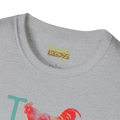 Titirangi Rooster Heart T-Shirt — I ROOSTER 0604 - Gildan 64000 Graphic Tee