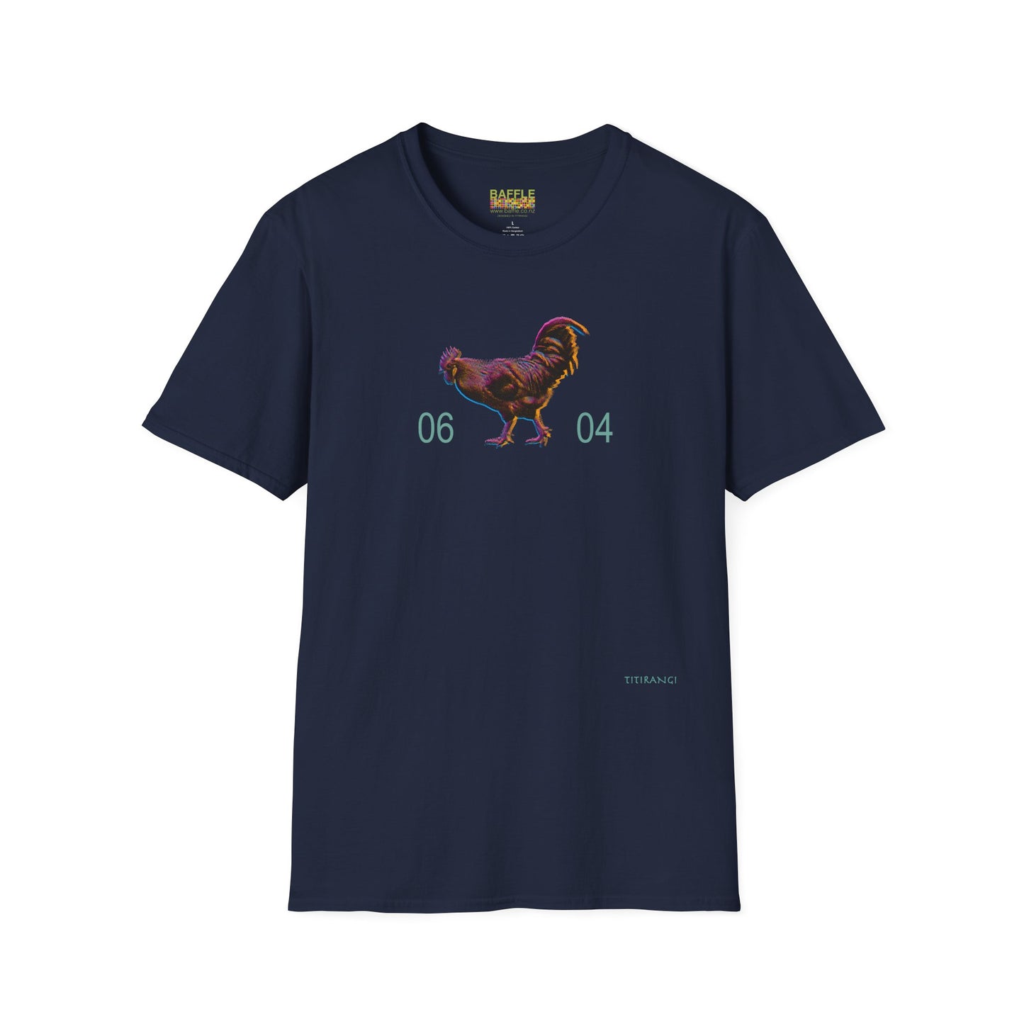0604 ROOSTER HALF TONE BLUR - DARK - Gildan 64000 Graphic Tee