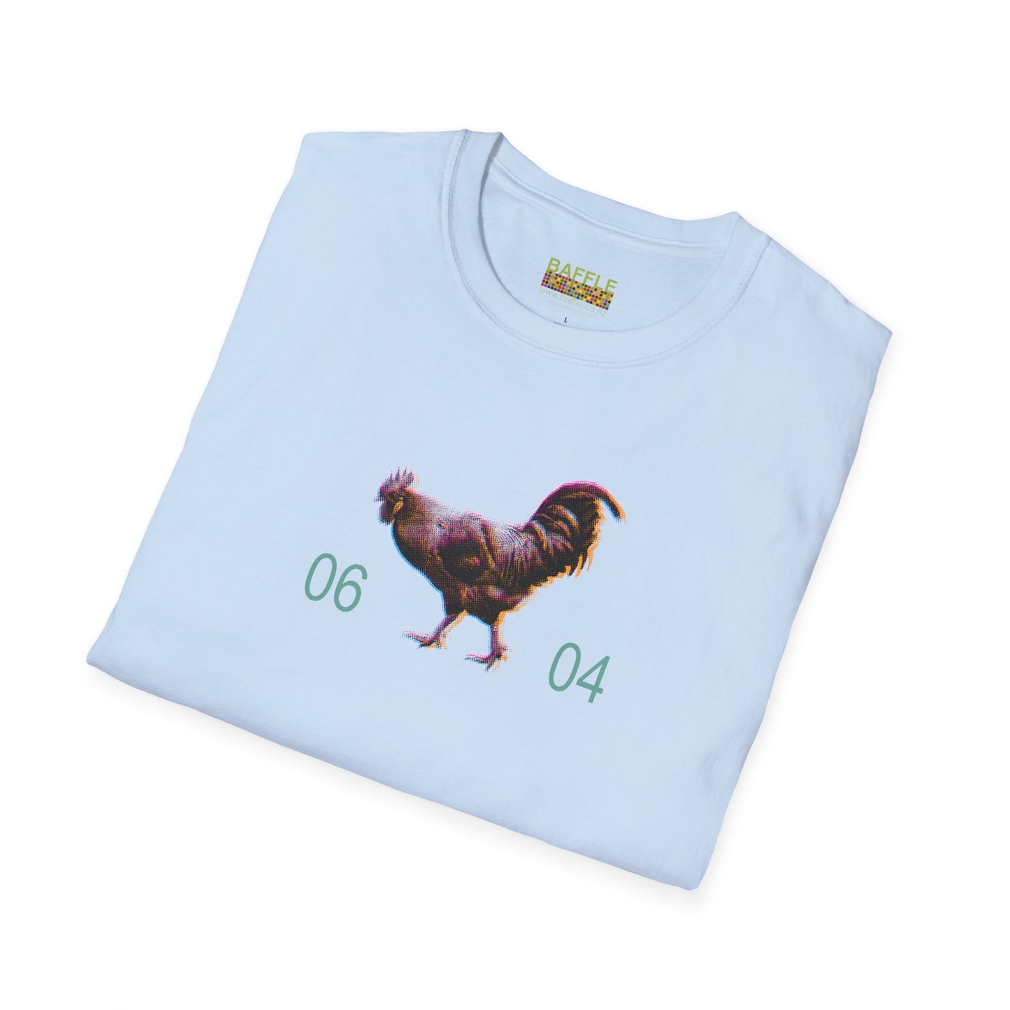 0604 ROOSTER HALF TONE BLUR - DARK - Gildan 64000 Graphic Tee