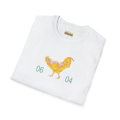 0604 ROOSTER HALF TONE BLUR - YELLOW - Titirangi  - Gildan 64000 Graphic Tee