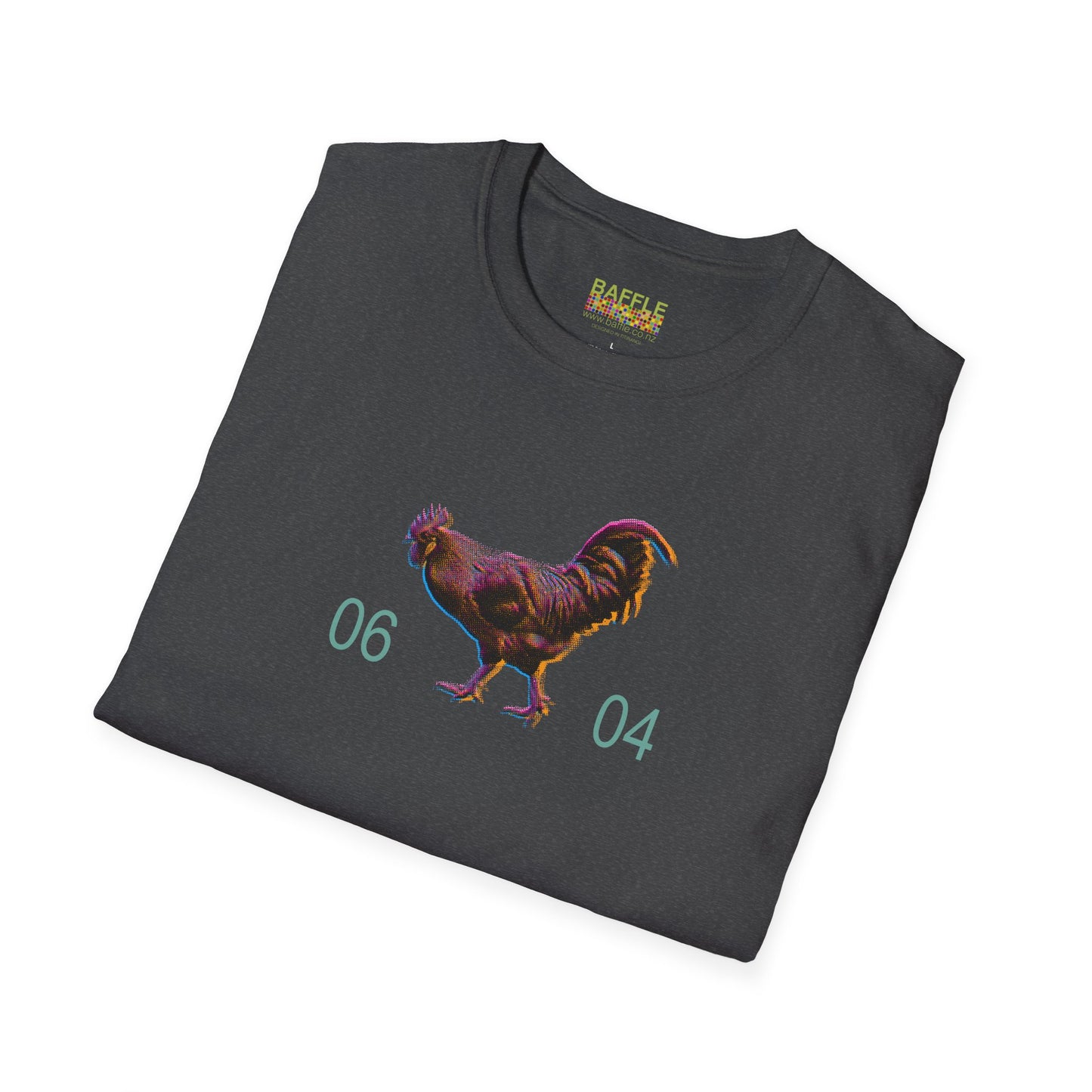 0604 ROOSTER HALF TONE BLUR - DARK - Gildan 64000 Graphic Tee