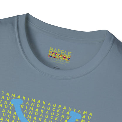 NEW - TAMAKI MAKAURAU / AUCKLAND SMILE LIGHT BLUE - Gildan 64000 Graphic Tee
