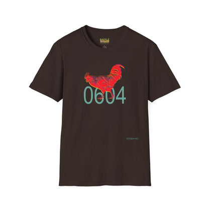 0604 ROOSTER HALF TONE BLUR - RED - Titirangi - Gildan 64000 Graphic Tee