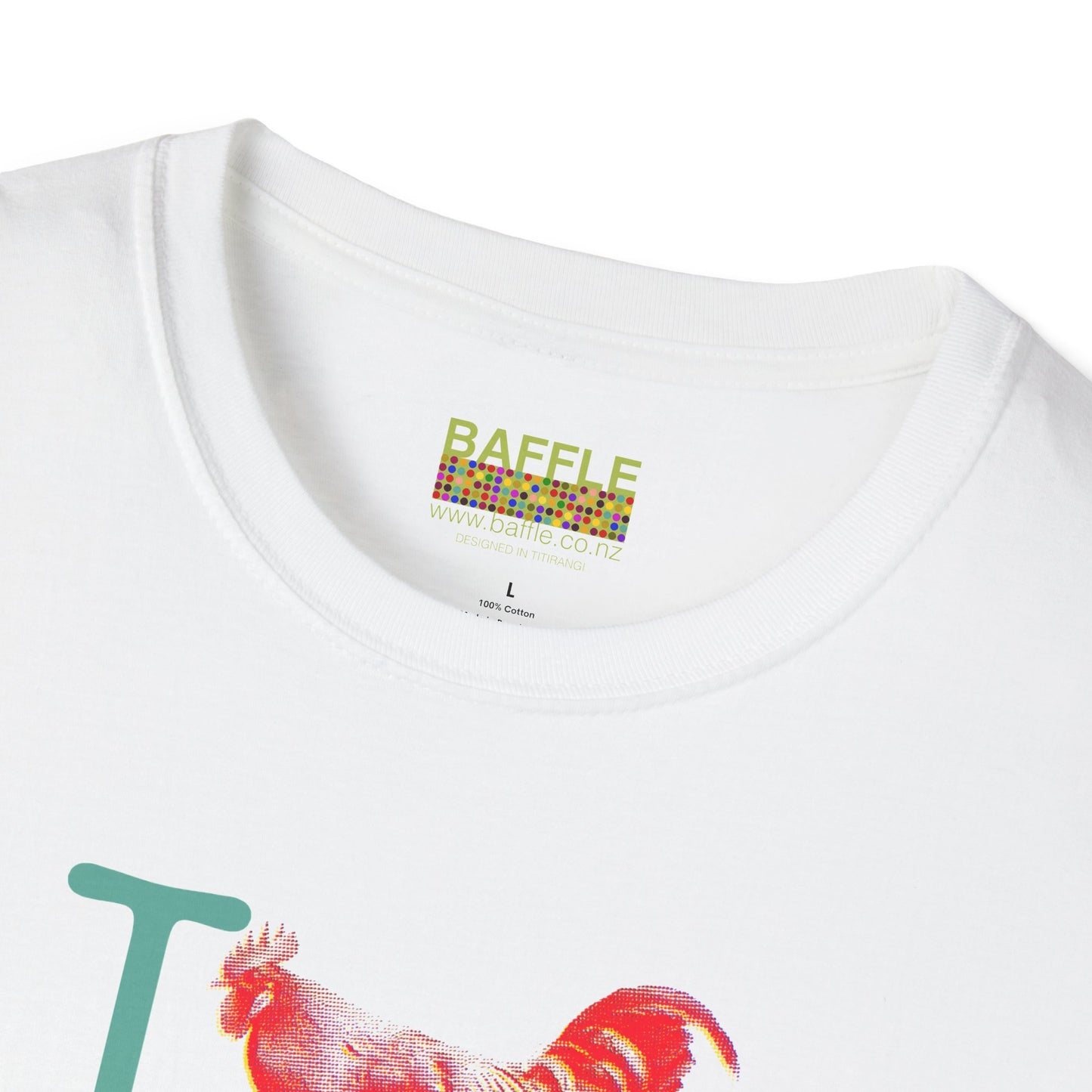 Titirangi Rooster Heart T-Shirt — I ROOSTER 0604 - Gildan 64000 Graphic Tee