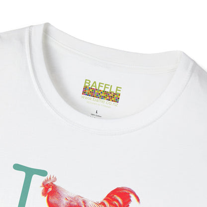 Titirangi Rooster Heart T-Shirt — I ROOSTER 0604 - Gildan 64000 Graphic Tee