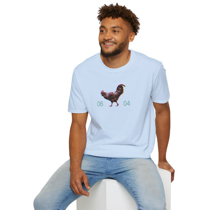 0604 ROOSTER HALF TONE BLUR - DARK - Gildan 64000 Graphic Tee