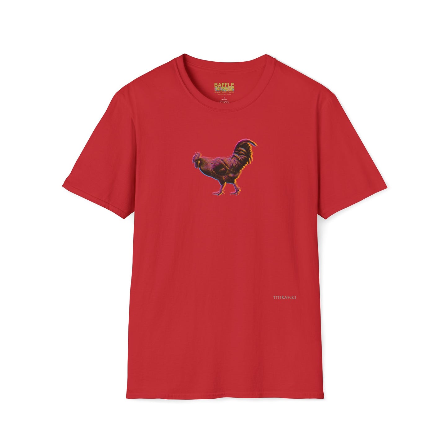 TITIRANGI ROOSTER HALF TONE BLUR - DARK - Gildan 64000 Graphic Tee