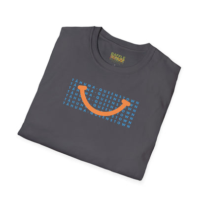 NEW - TĀHUNA - QUEENSTOWN SMILE LIGHT BLUE - Gildan 64000 Graphic Tee