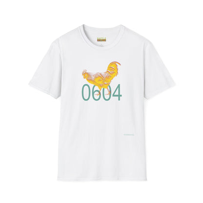 0604 ROOSTER HALF TONE BLUR - YELLOW - Titirangi - Gildan 64000 Graphic Tee