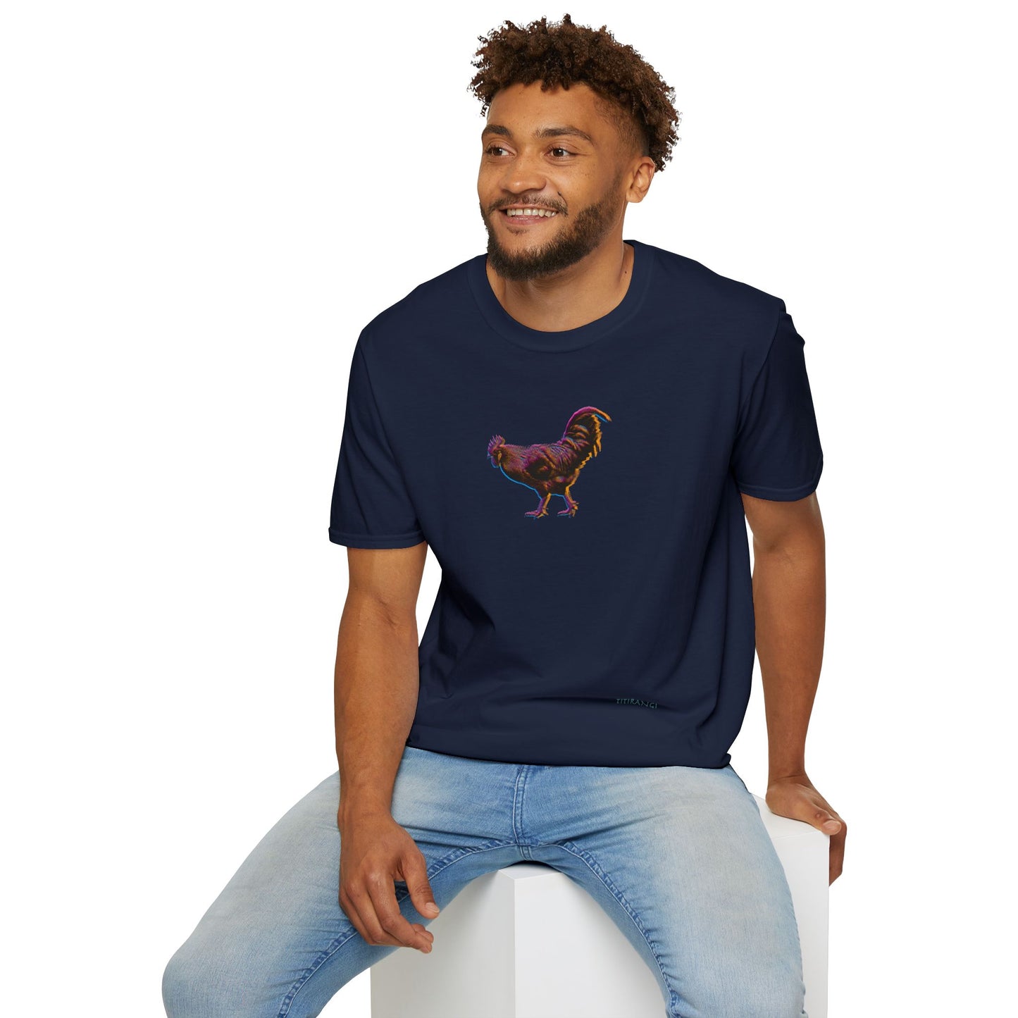TITIRANGI ROOSTER HALF TONE BLUR - DARK - Gildan 64000 Graphic Tee