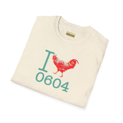 Titirangi Rooster Heart T-Shirt — I ROOSTER 0604 - Gildan 64000 Graphic Tee