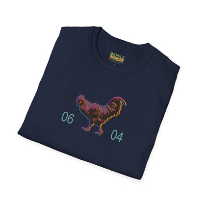 0604 ROOSTER HALF TONE BLUR - DARK - Gildan 64000 Graphic Tee
