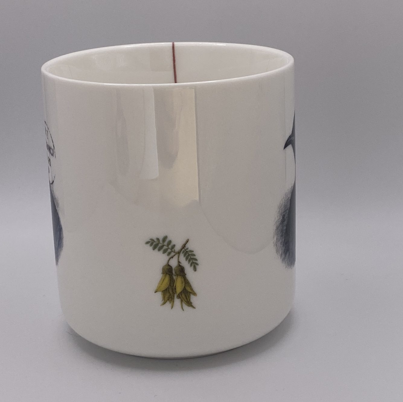 Rev. Tui -  large 460ml mug - Stamped Titirangi - Porcelain